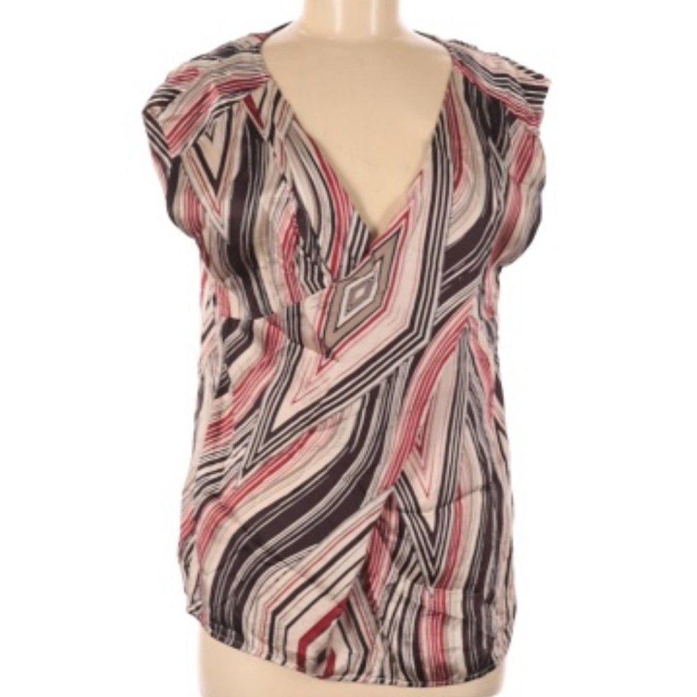 Women V Neck Banana Republic Tan Blouse